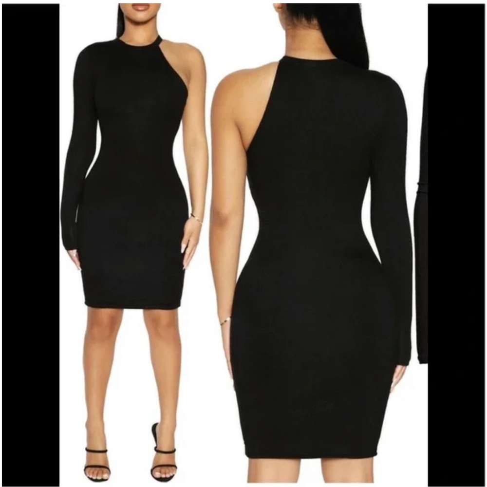 Naked Wardrobe One-Shoulder Bodycon Mini Dress